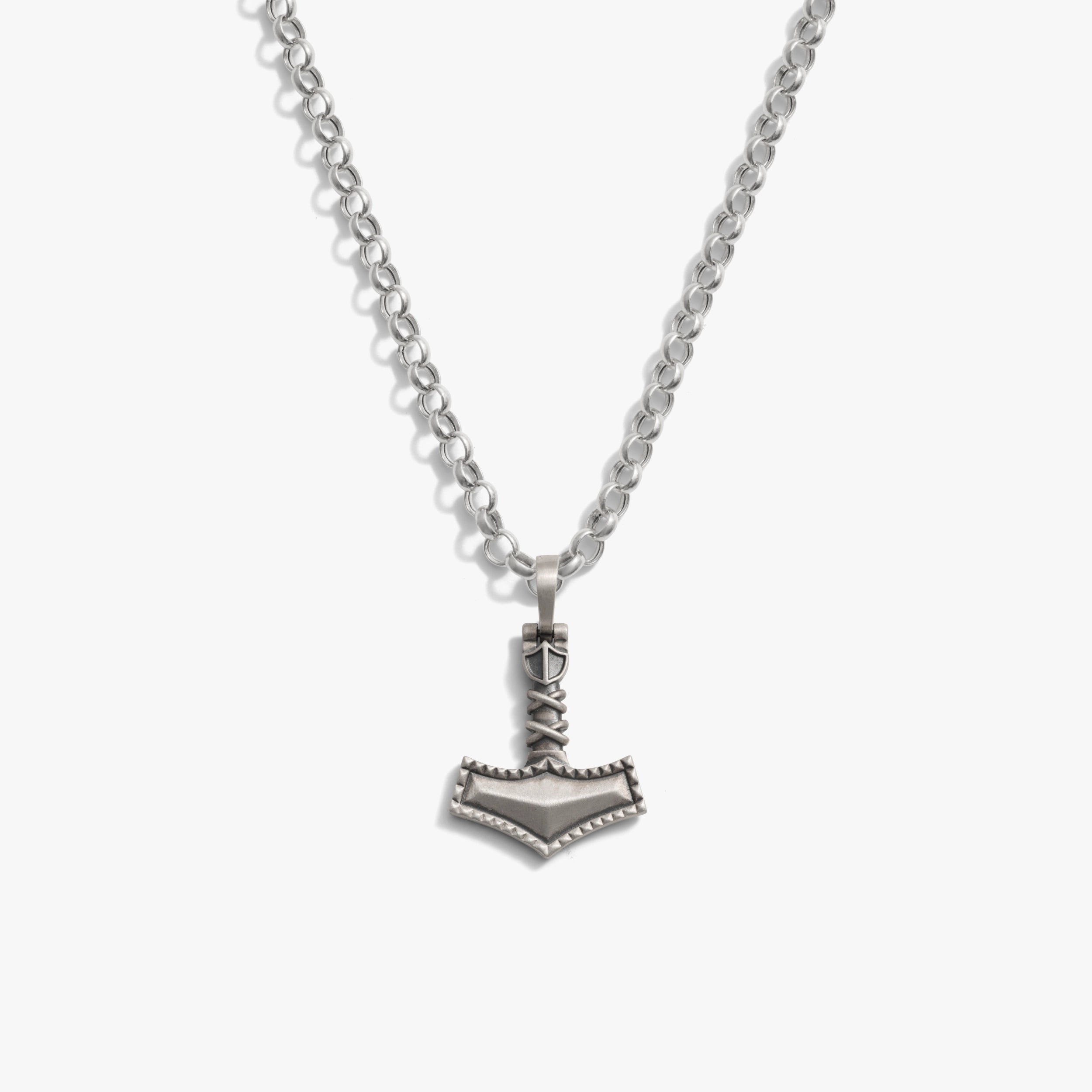 Awe Inspired Necklaces 925 Sterling Silver / 20" Thor's Hammer Necklace