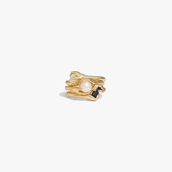Awe Inspired Rings 14K Gold Vermeil / 5 Hands of Fate Gemstone Ring Set