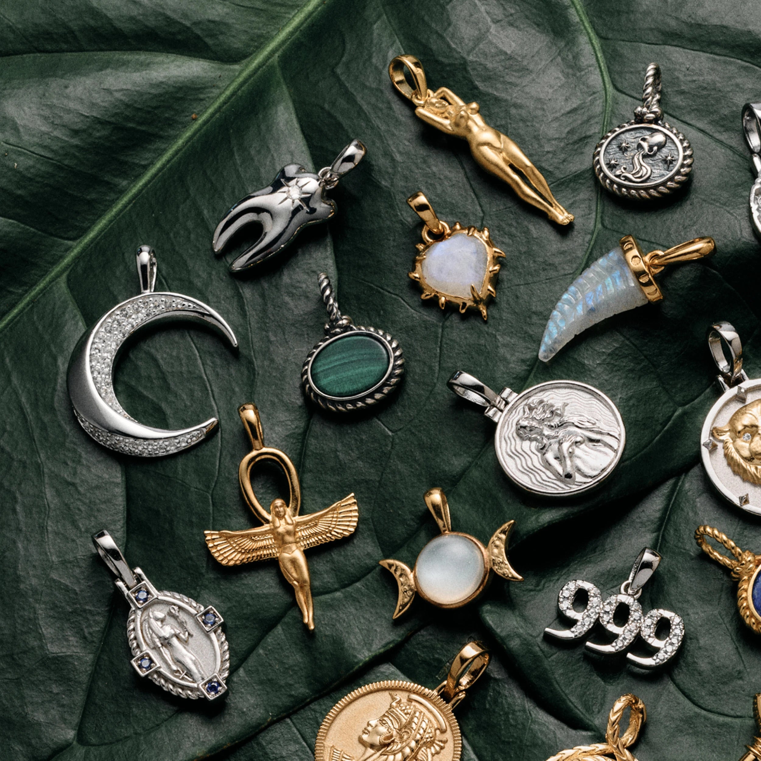 Awe Inspired Pendants Mini Triple Moon Amulet