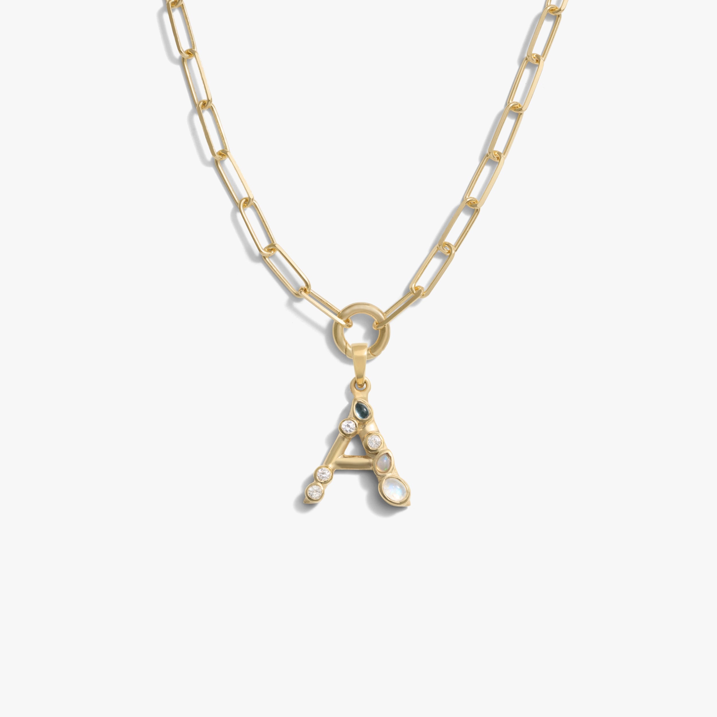 Awe Inspired Necklaces 14K Gold Vermeil / A Initial Single Charm Necklace