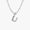 Awe Inspired Necklaces 925 Sterling Silver / U Initial Single Charm Necklace