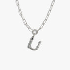 Awe Inspired Necklaces 925 Sterling Silver / U Initial Single Charm Necklace