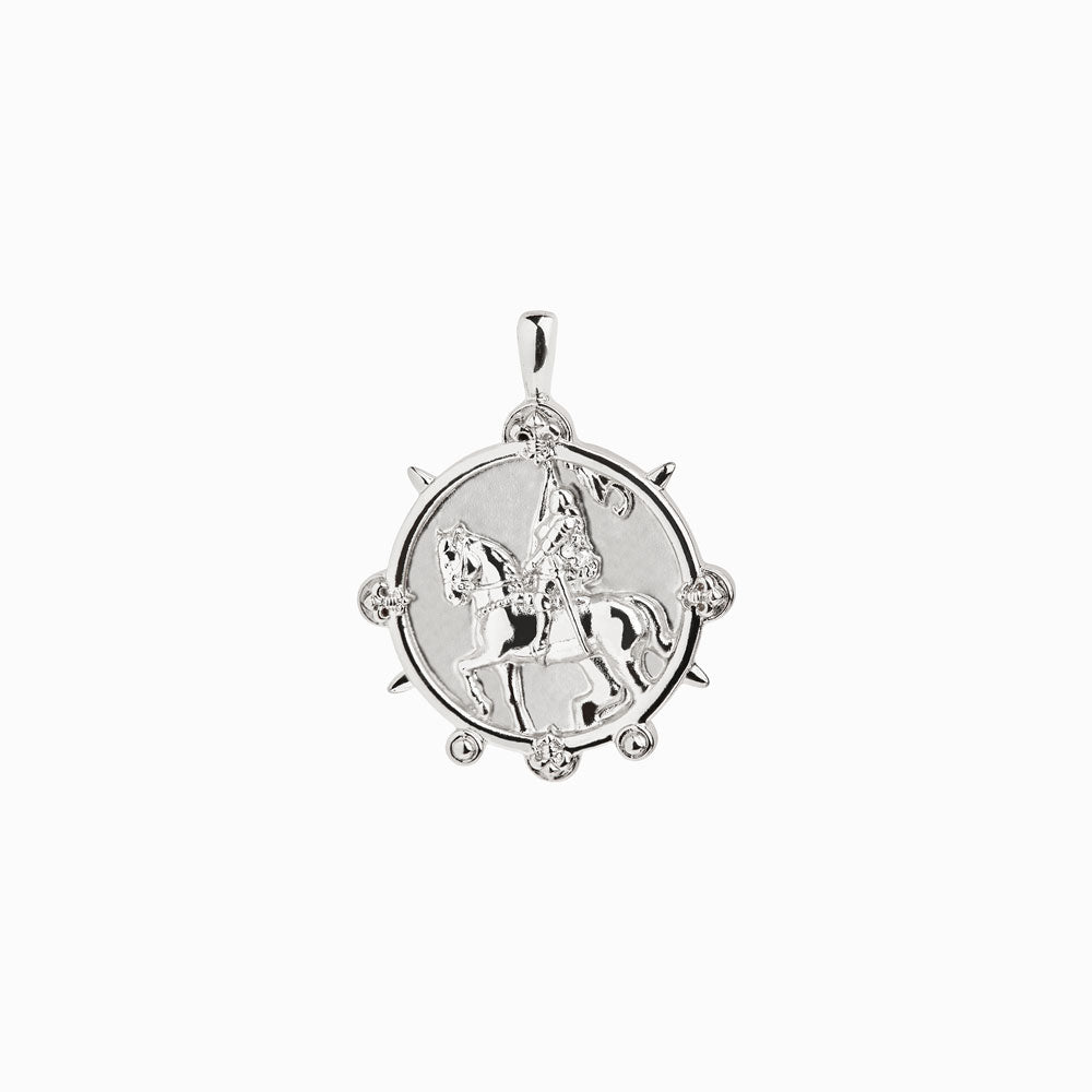 Product image of A Special Edition Joan of Arc Pendant by Awe Inspired with a horse on it.