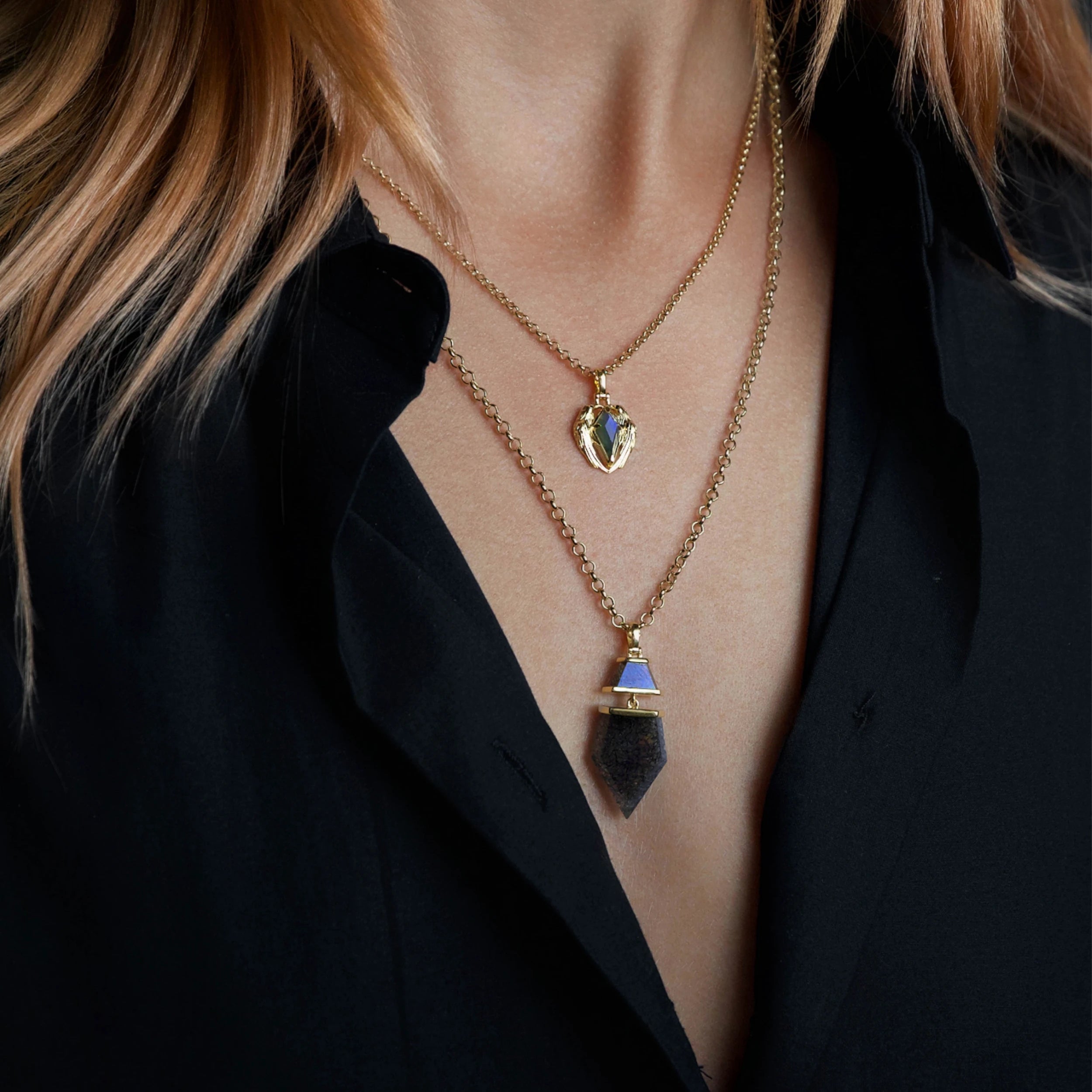 Awe Inspired Necklaces 14K Gold Vermeil Archive Labradorite Sorceress Necklace Set