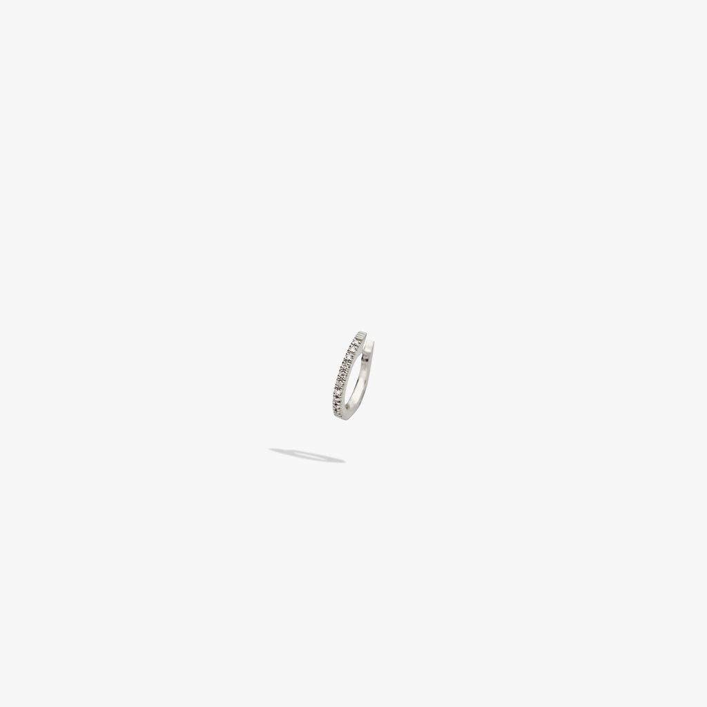 Awe Inspired Earrings 925 Sterling Silver / Single Diamond Huggie Earrings