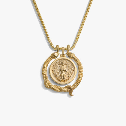 Awe Inspired Necklaces 14K Gold Vermeil / Lilith Snake Halo Goddess Necklace