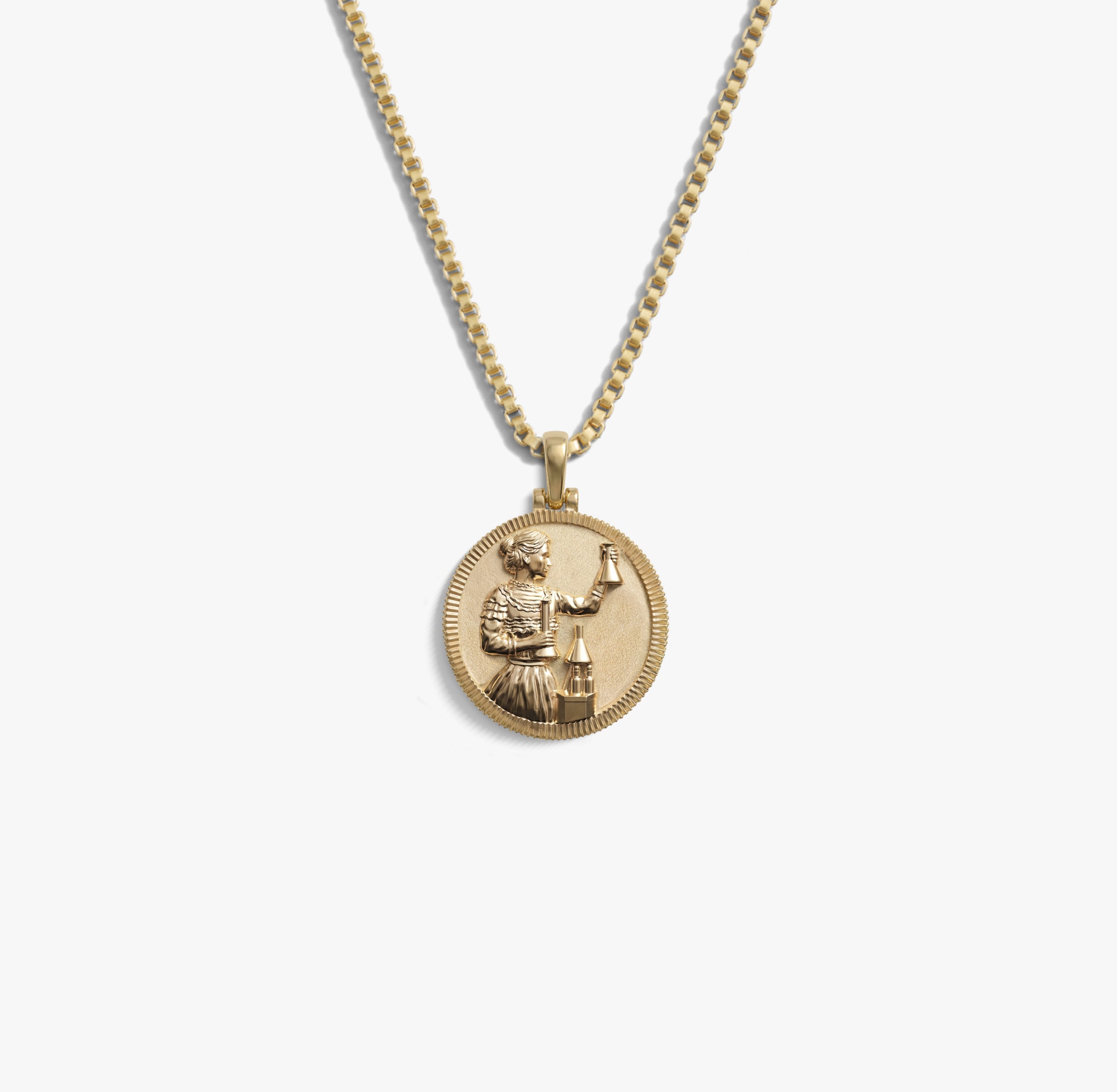 Awe Inspired Necklaces 14K Gold Vermeil / 16"-18" Marie Curie Real-Life Goddess Necklace