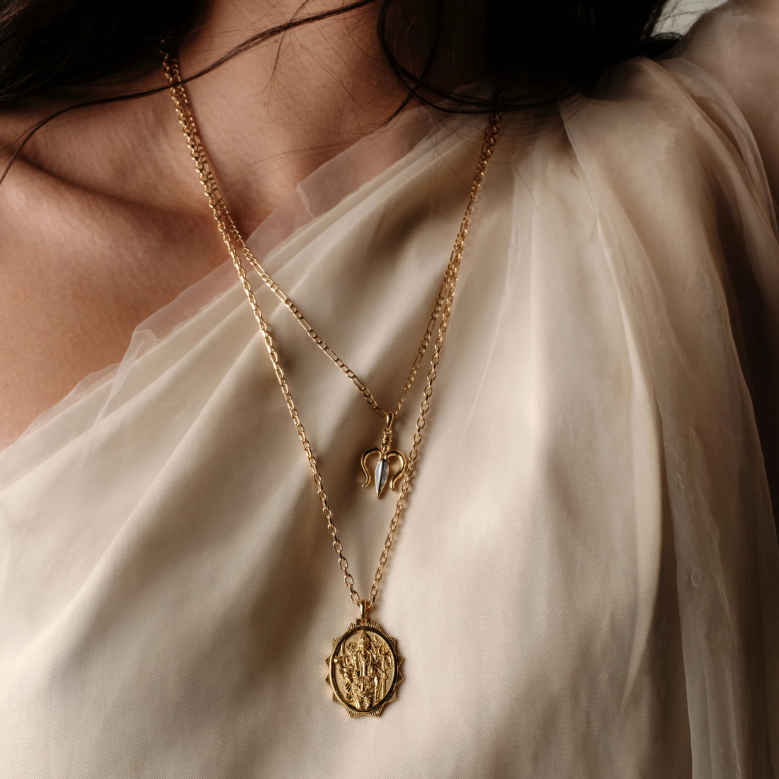 Awe Inspired Necklaces Mother of Pearl Trident Necklace