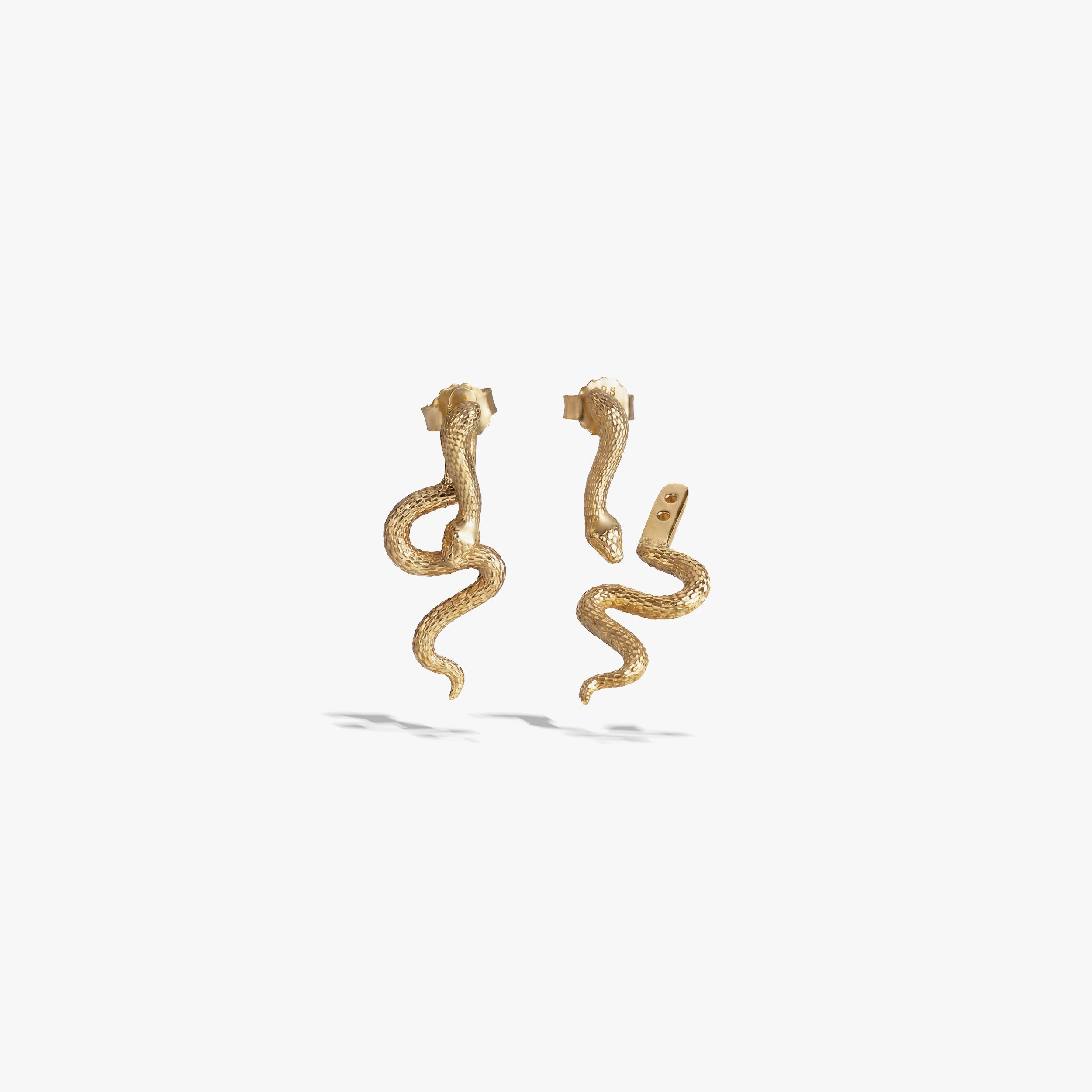 Awe Inspired Earrings 14K Gold Vermeil Mystic Serpent Cascade Earrings