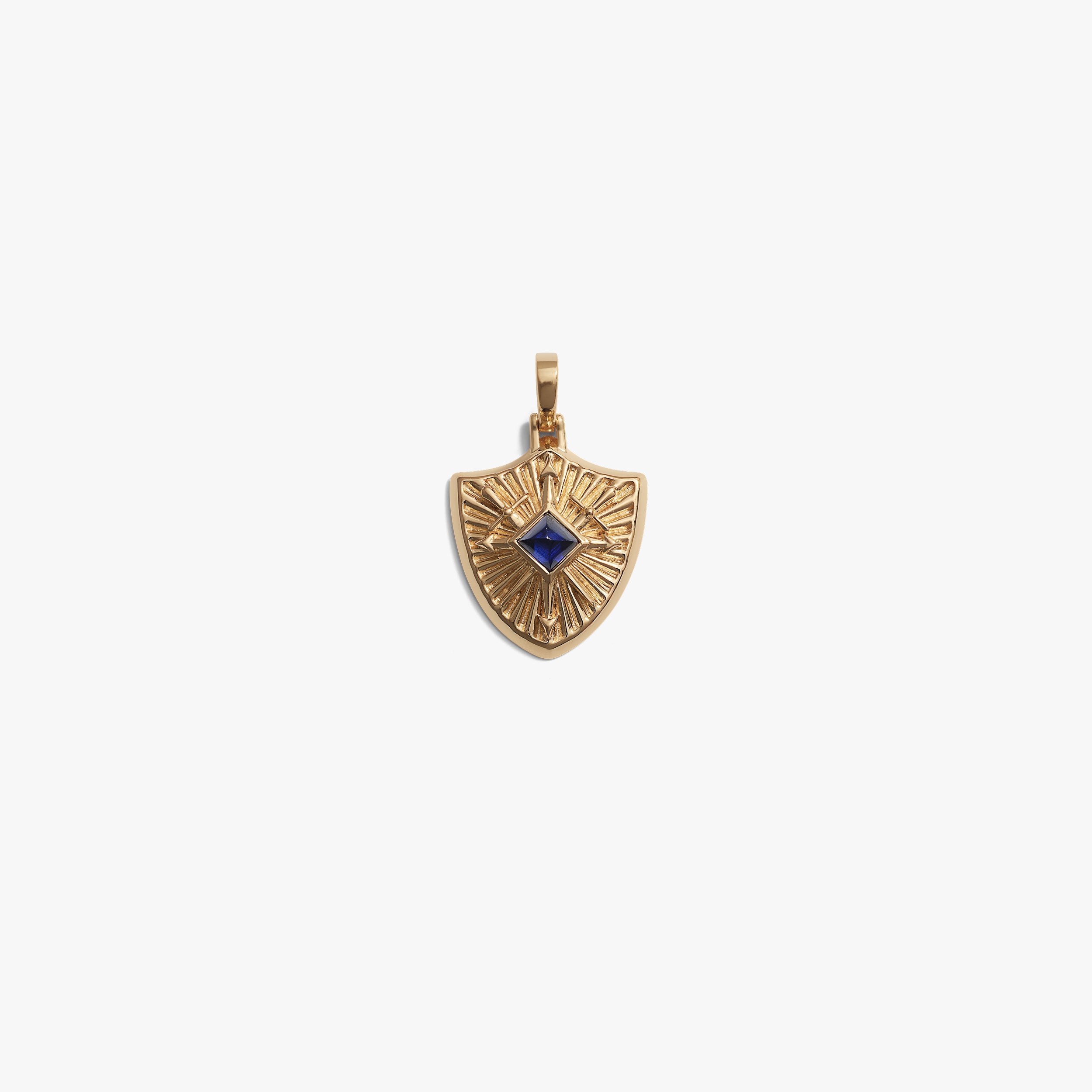 Awe Inspired Pendants 14K Gold Vermeil Gemstone Shield Pendant
