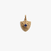 Awe Inspired Pendants 14K Gold Vermeil Gemstone Shield Pendant