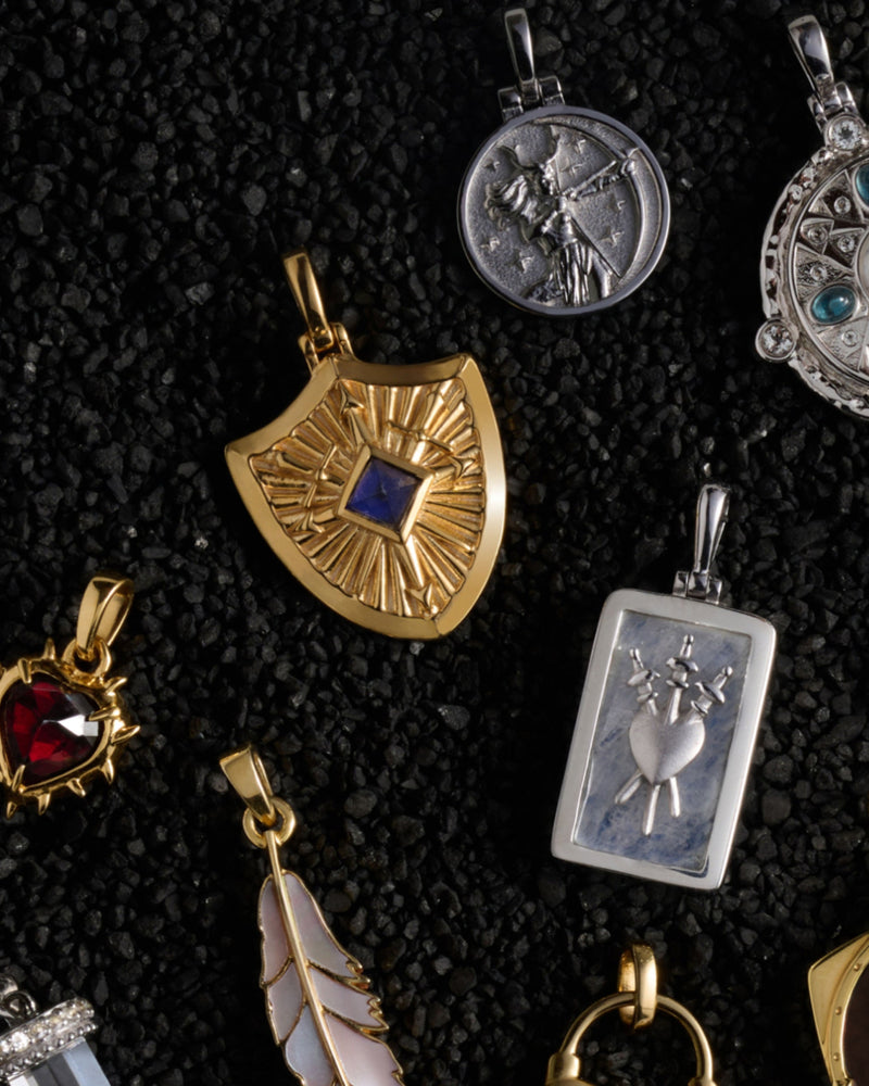 Awe Inspired Pendants Gemstone Shield Pendant