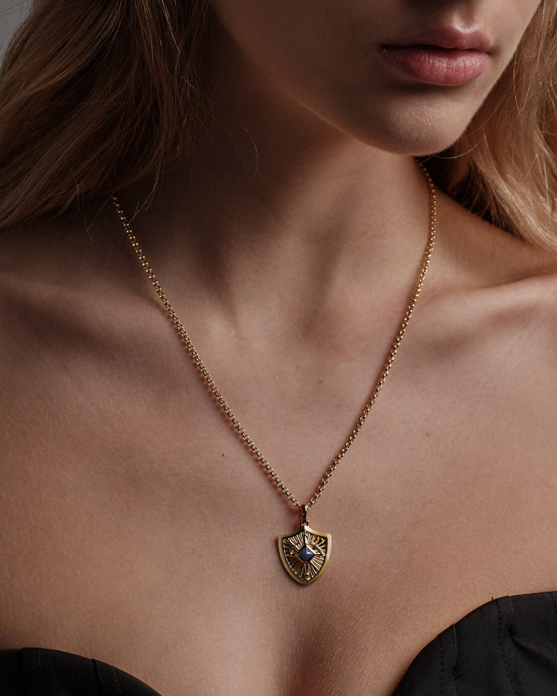 Awe Inspired Pendants Gemstone Shield Pendant
