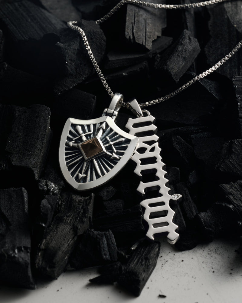 Awe Inspired Pendants Gemstone Shield Pendant