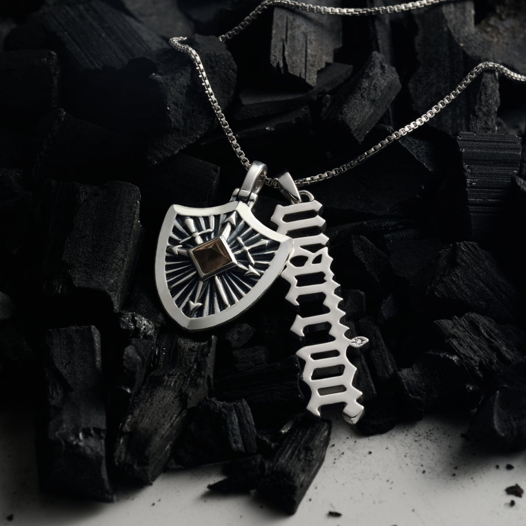 Awe Inspired Pendants Gemstone Shield Pendant