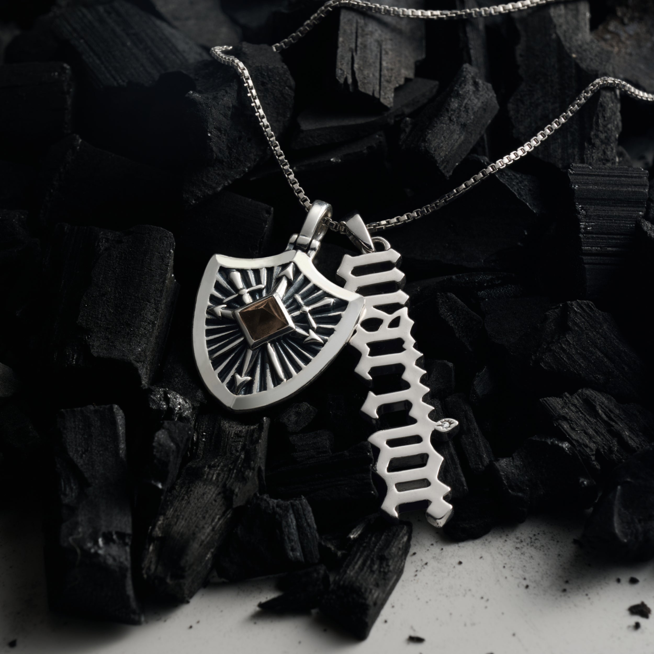 Awe Inspired Pendants Gemstone Shield Pendant