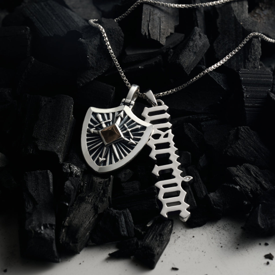 Awe Inspired Pendants Gemstone Shield Pendant