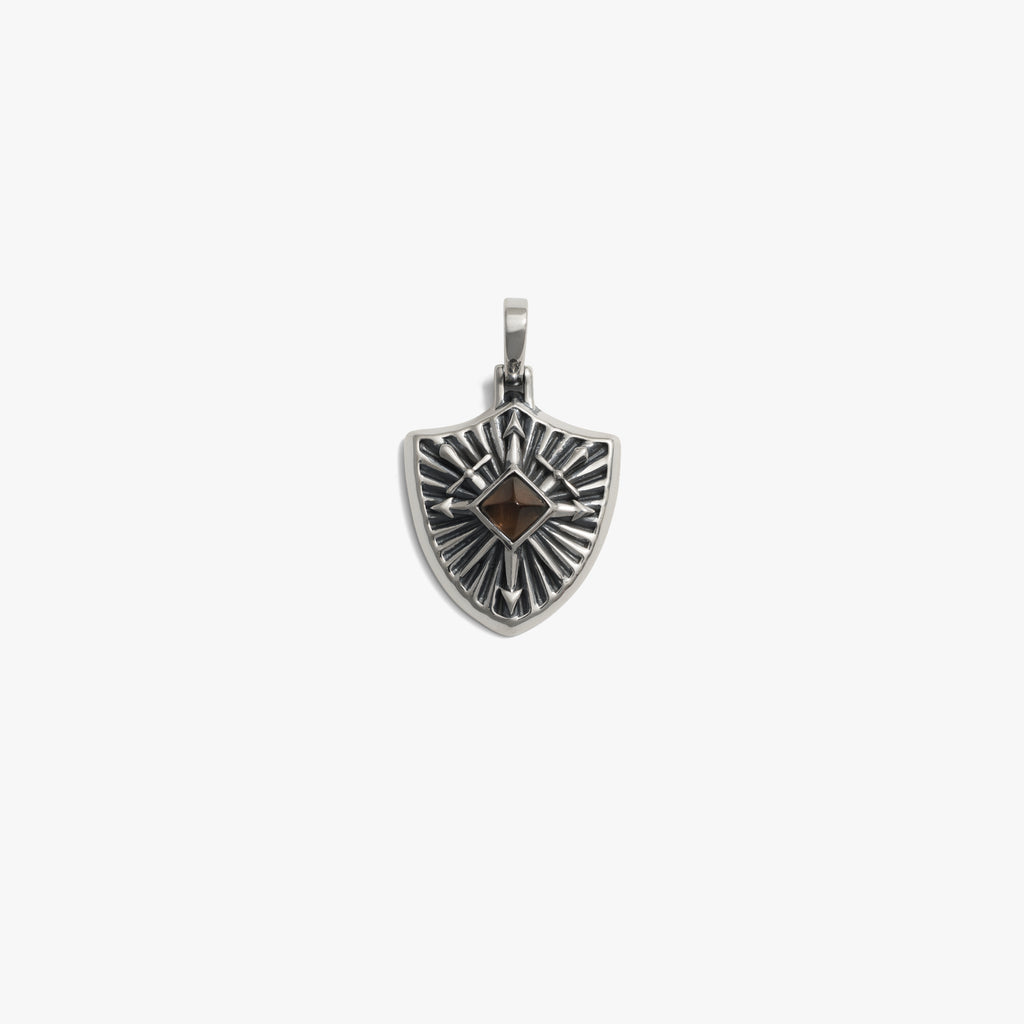 Awe Inspired Pendants 925 Sterling Silver Gemstone Shield Pendant