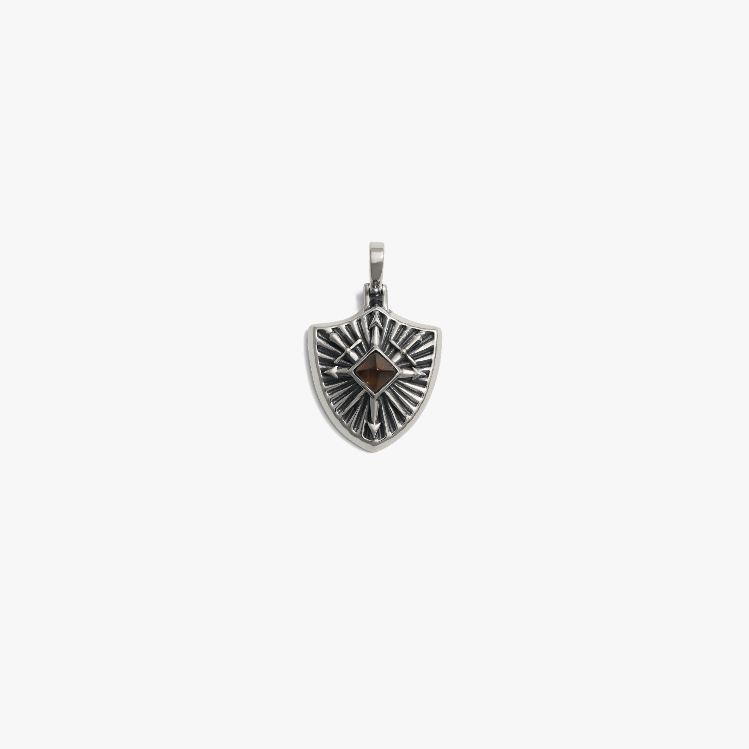 Awe Inspired Pendants 925 Sterling Silver Gemstone Shield Pendant