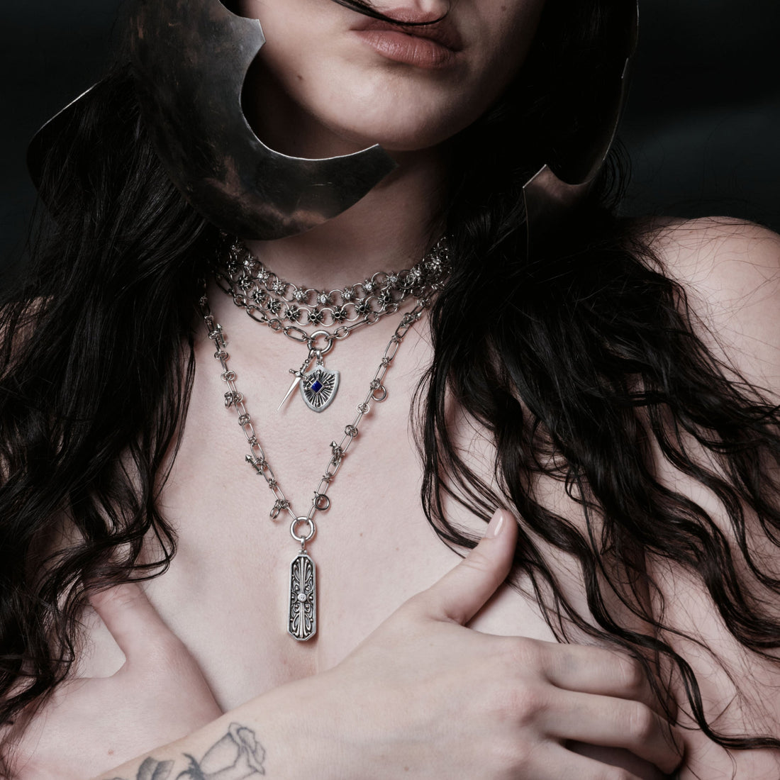 Awe Inspired Pendants 925 Sterling Silver Triple Moon Pocket Knife Pendant