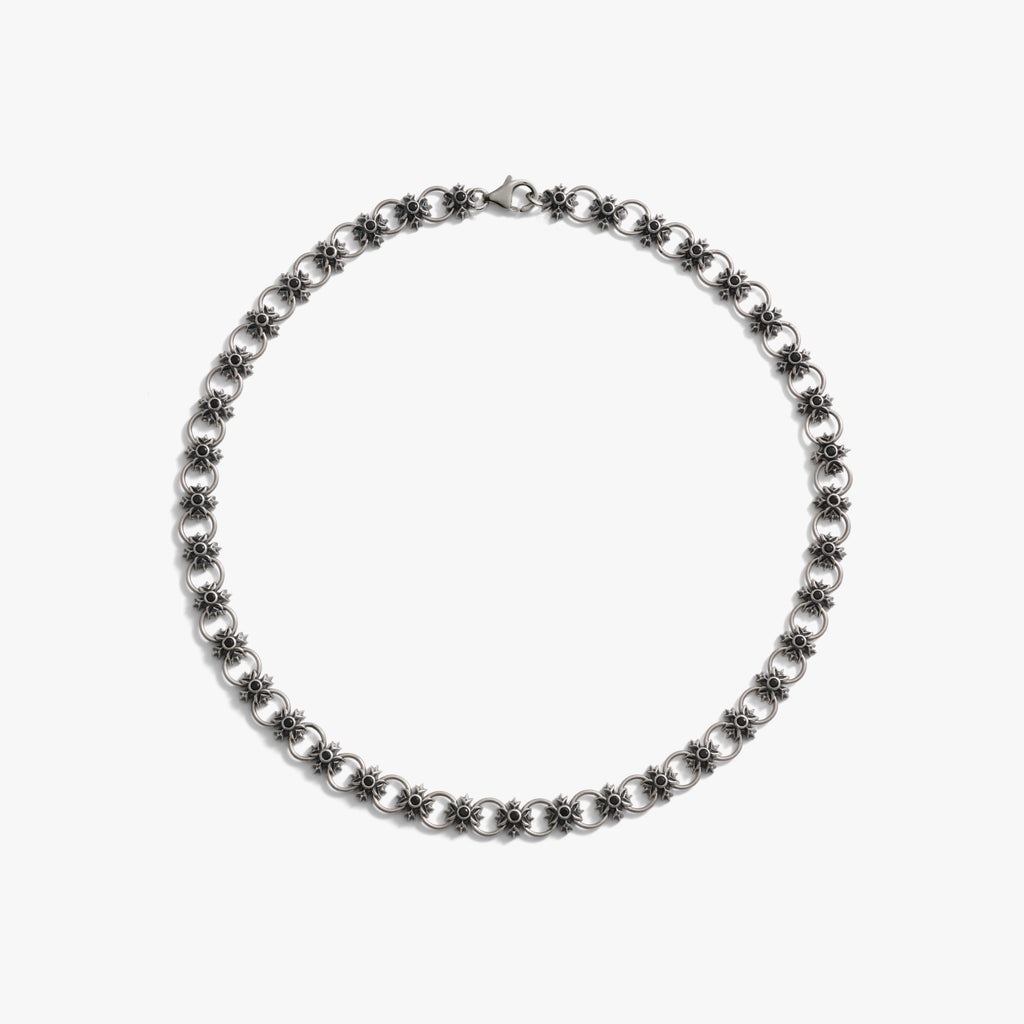 Awe Inspired Necklaces Oxidized 925 Sterling Silver / 15'' Cross Link Chain Necklace