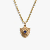 Awe Inspired Necklaces 14K Gold Vermeil / 18'' Gemstone Shield Necklace