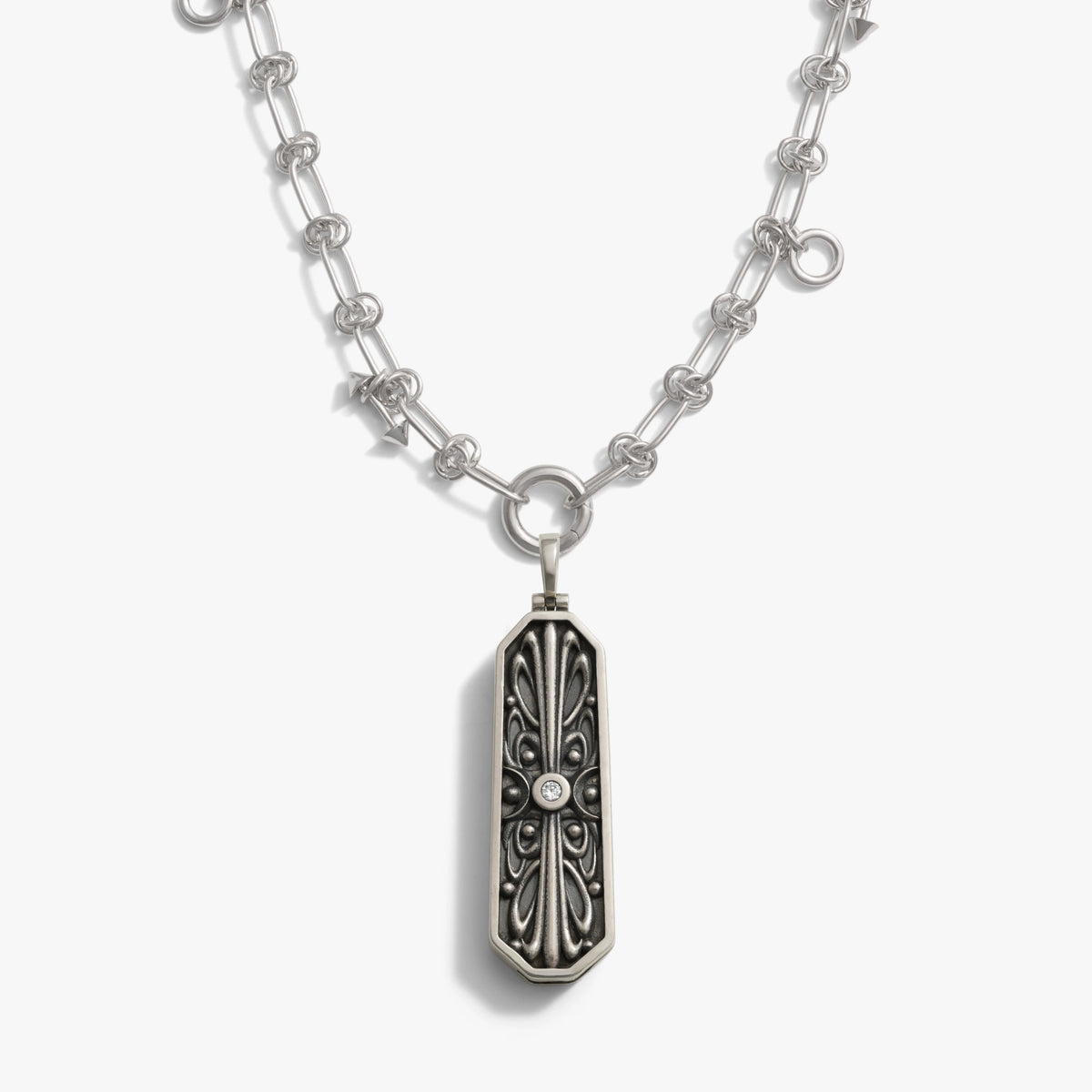 Awe Inspired Necklaces 925 Sterling Silver Triple Moon Knife Necklace