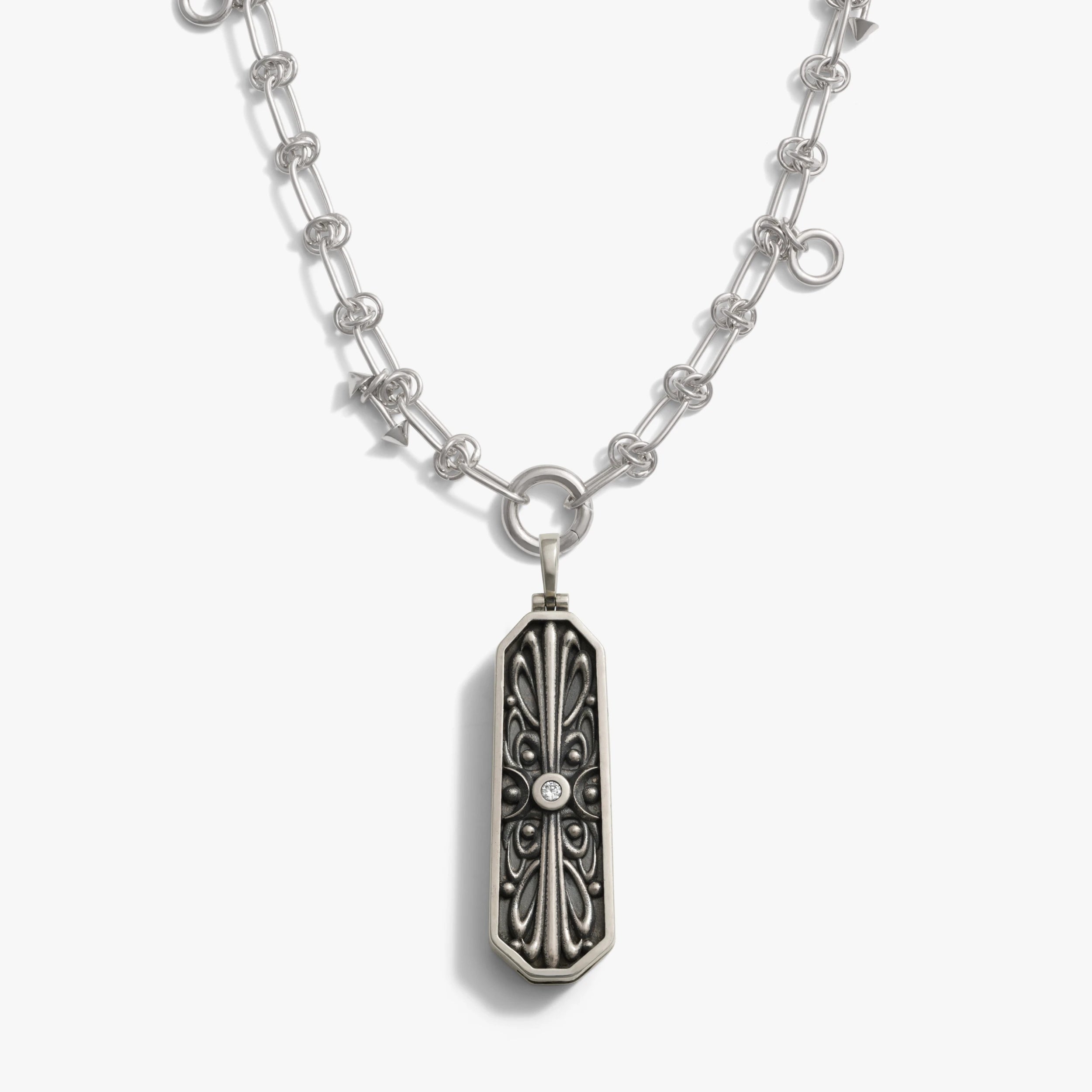 Awe Inspired Necklaces 925 Sterling Silver Triple Moon Knife Necklace