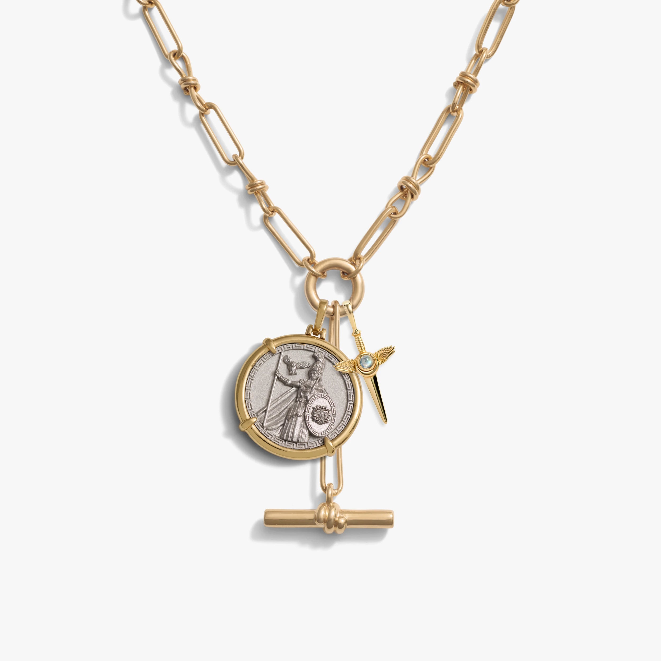 Awe Inspired Necklaces 14K Gold Vermeil Athena's Dagger Charm Lariat