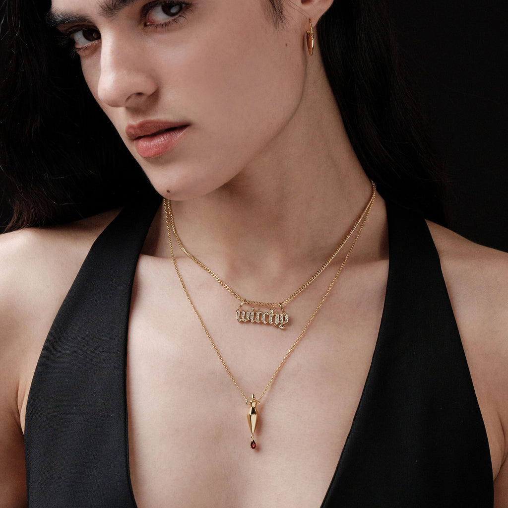 Awe Inspired Pendants Witchy Nameplate Pendant