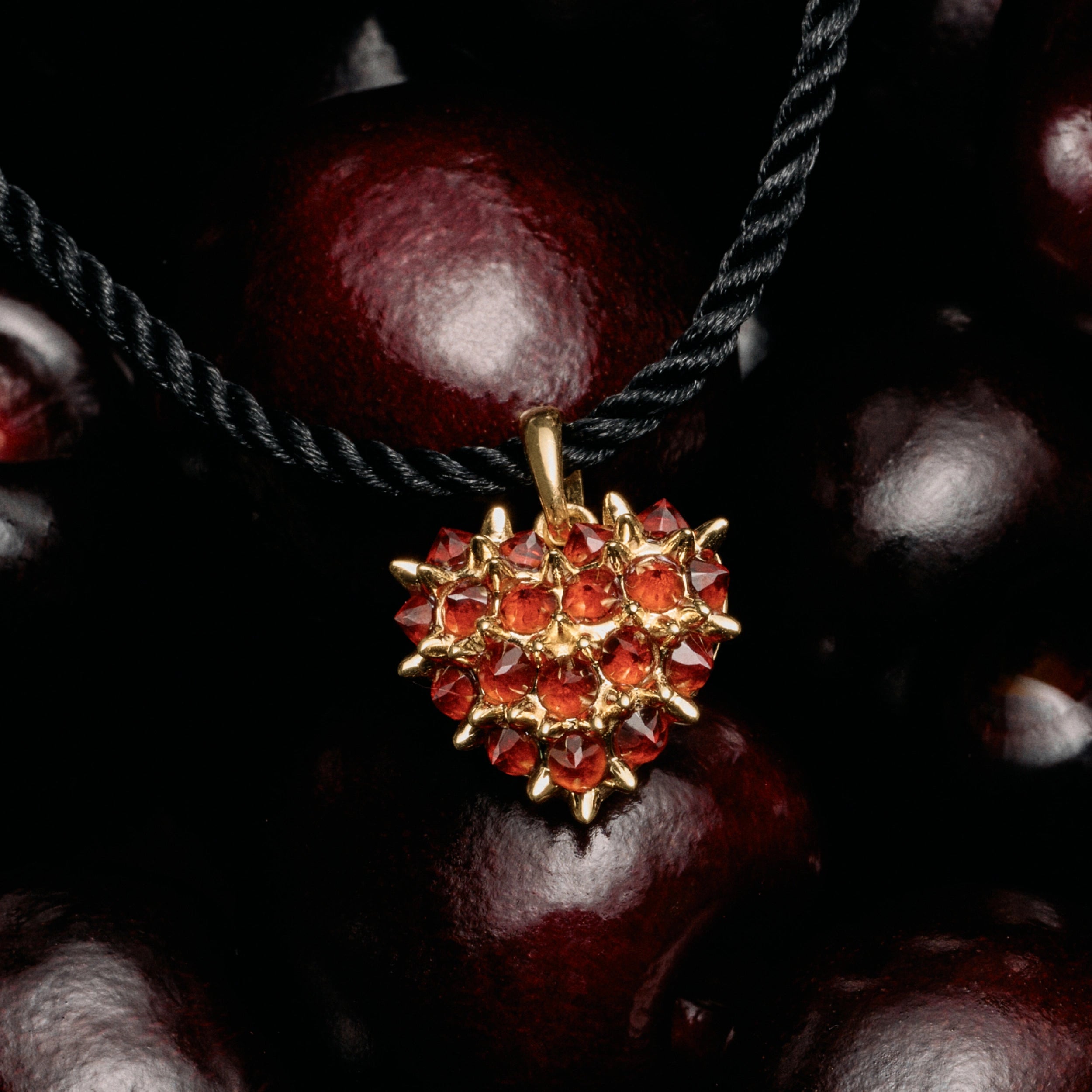 Awe Inspired Pendants Gemstone Spiked Heart Locket