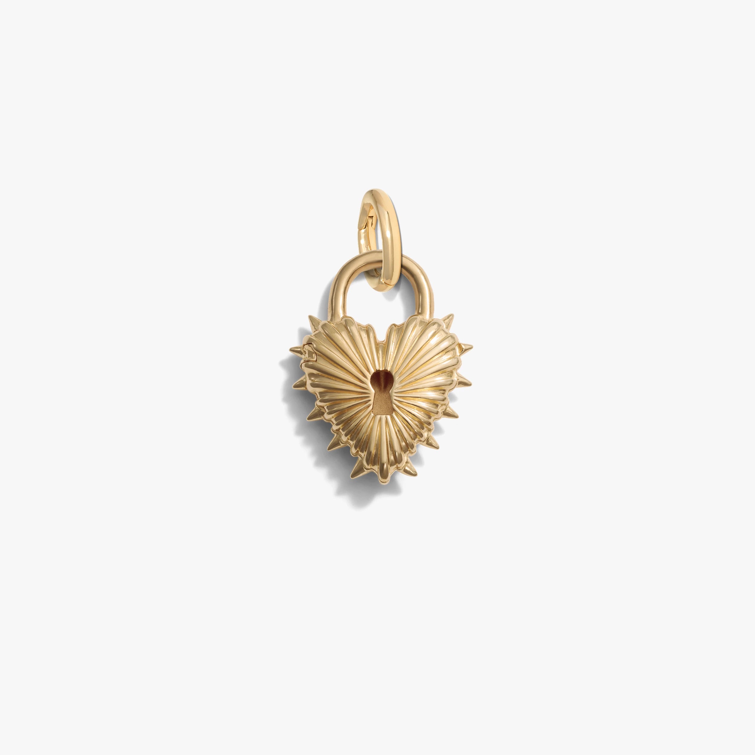 Awe Inspired Pendants 14K Gold Vermeil Spiked Heart Locket NEW