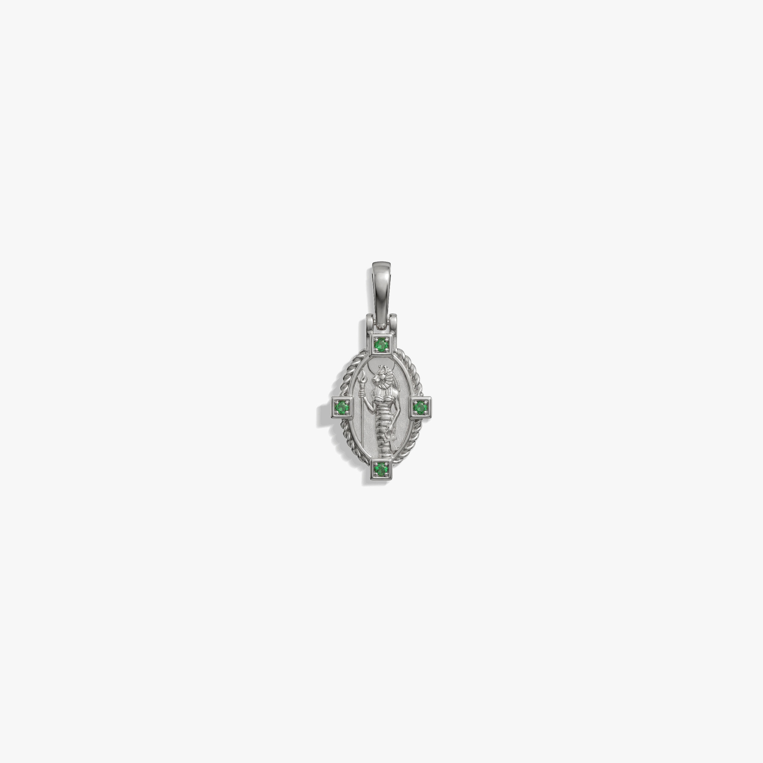 Awe Inspired Pendants 925 Sterling Silver Sekhmet & Bastet Dual Goddess Pendant
