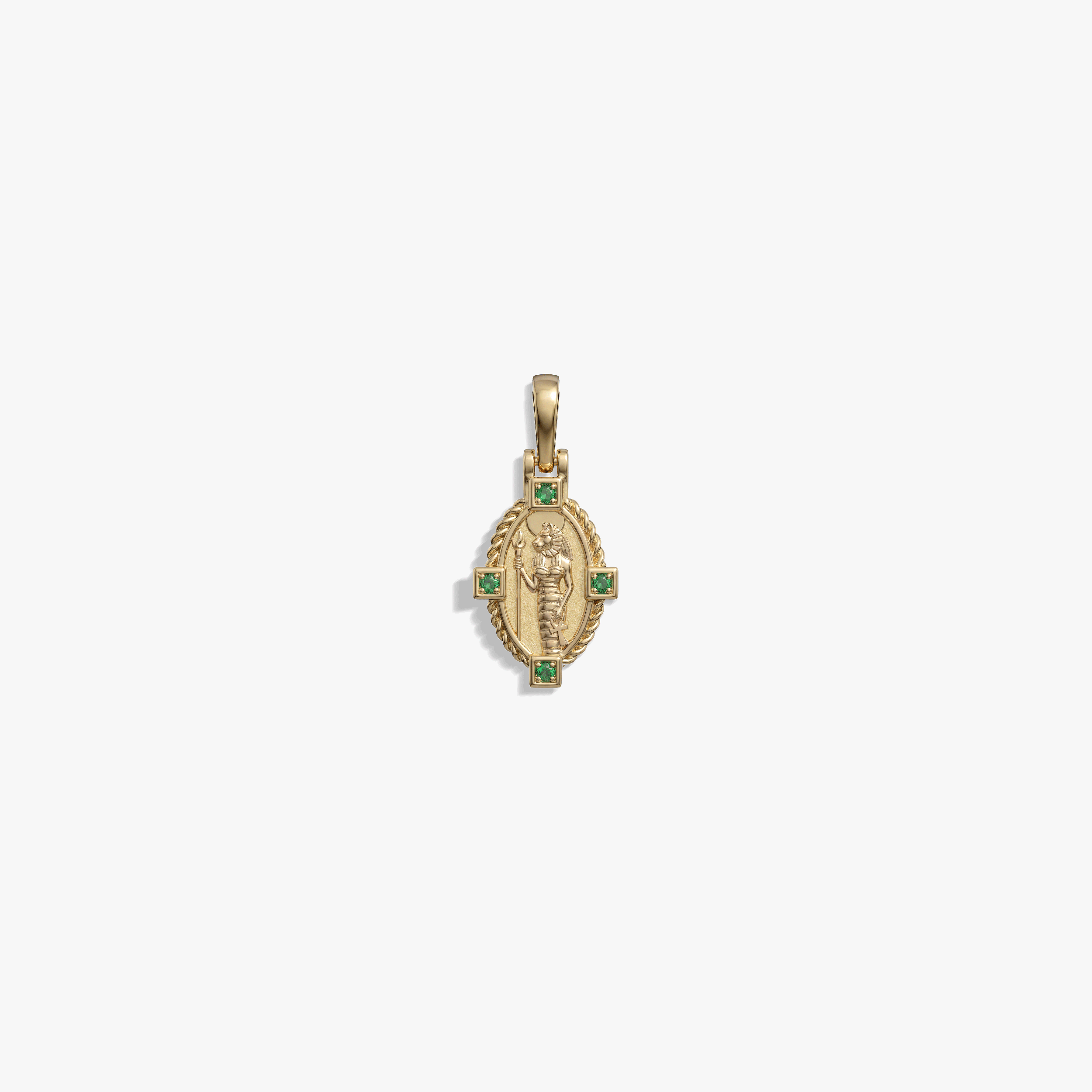 Awe Inspired Pendants 14K Gold Vermeil Sekhmet & Bastet Dual Goddess Pendant