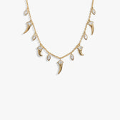 Awe Inspired Necklaces 14K Gold Vermeil / Lab White Sapphire Saber-Tooth Layering Necklace