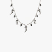 Awe Inspired Necklaces 925 Sterling Silver / Black Spinel Saber-Tooth Layering Necklace