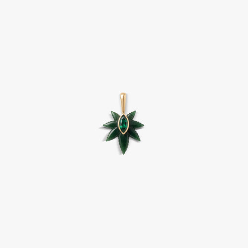 Awe Inspired Pendants 14K Gold Vermeil Jade & Emerald Plant Wisdom Pendant