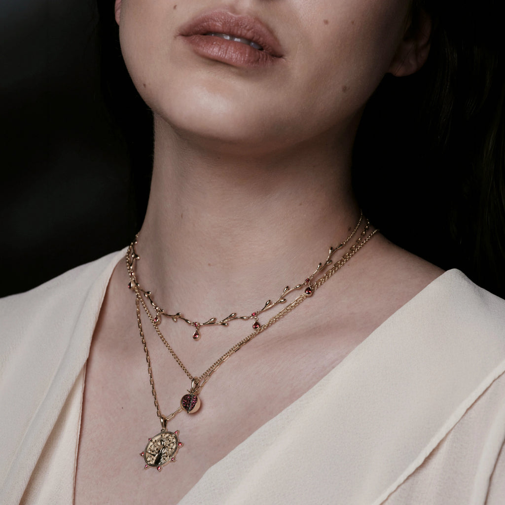 Awe Inspired Pendants Ruby Pomegranate Pendant