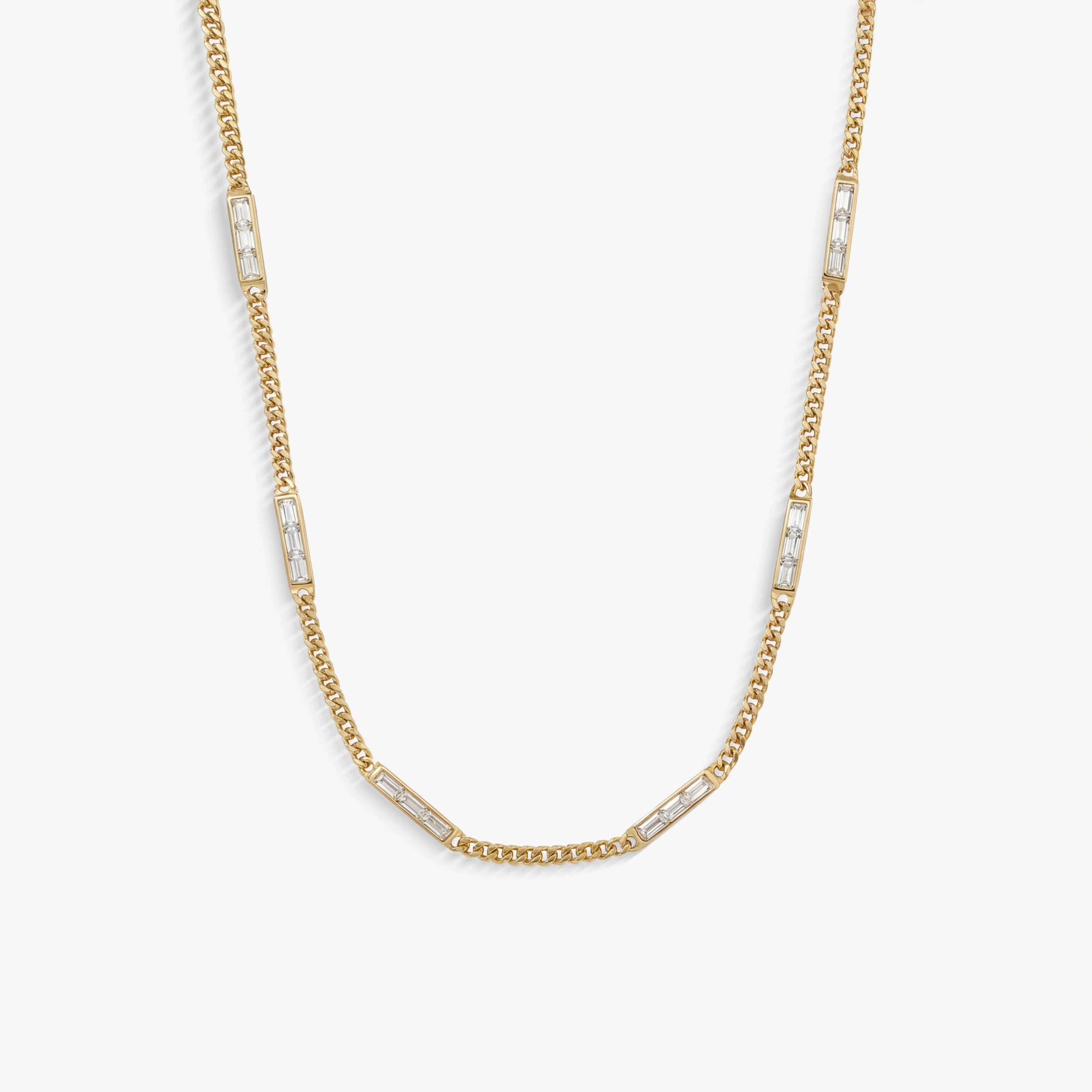 Awe Inspired Necklaces 14K Gold Vermeil Sapphire Baguette Collar Necklace