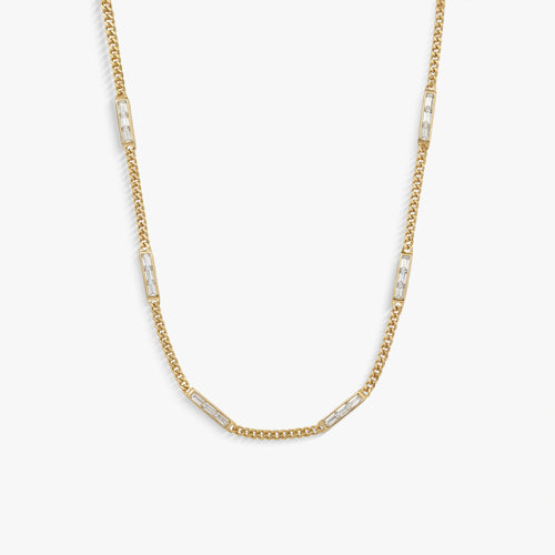 Awe Inspired Necklaces 14K Gold Vermeil Sapphire Baguette Collar Necklace
