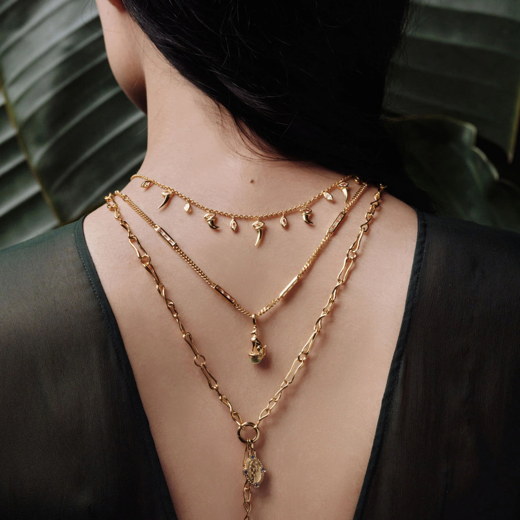 Awe Inspired Necklaces Sapphire Baguette Collar Necklace