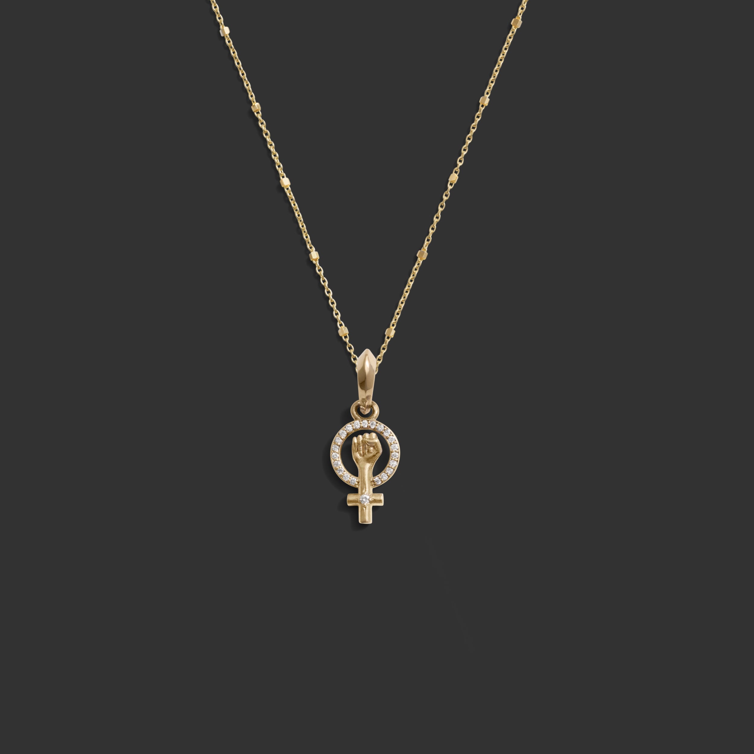 Awe Inspired Necklaces 14K Yellow Gold / 16 Woman Power Gold Necklace