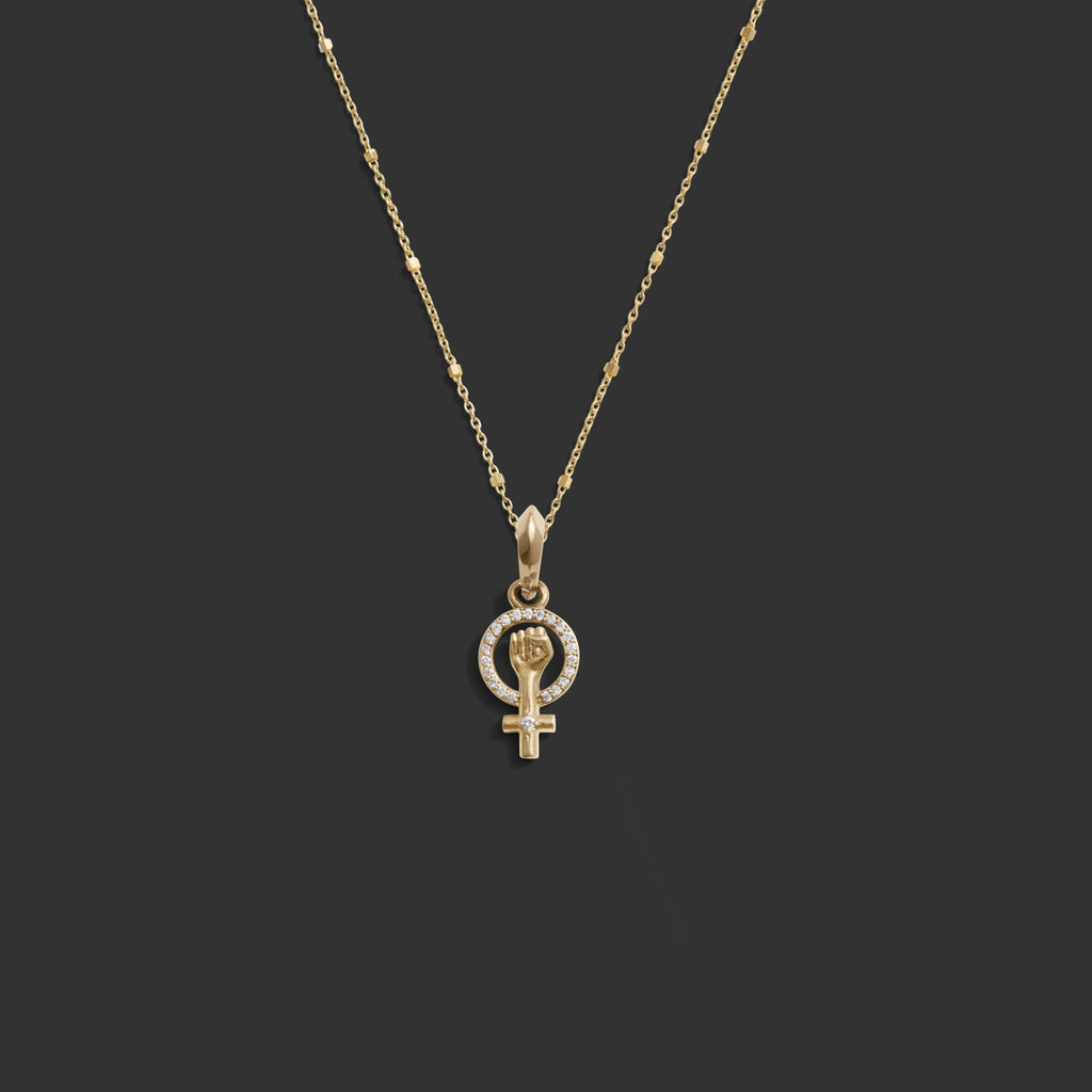 Awe Inspired Necklaces 14K Yellow Gold / 16 Woman Power Gold Necklace