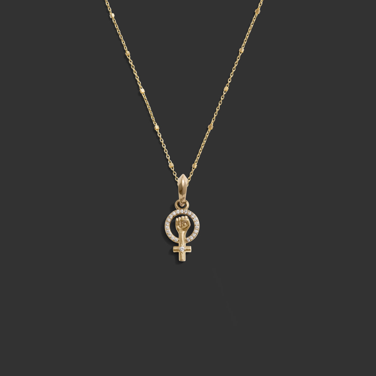 Awe Inspired Necklaces 14K Yellow Gold / 16 Woman Power Gold Necklace