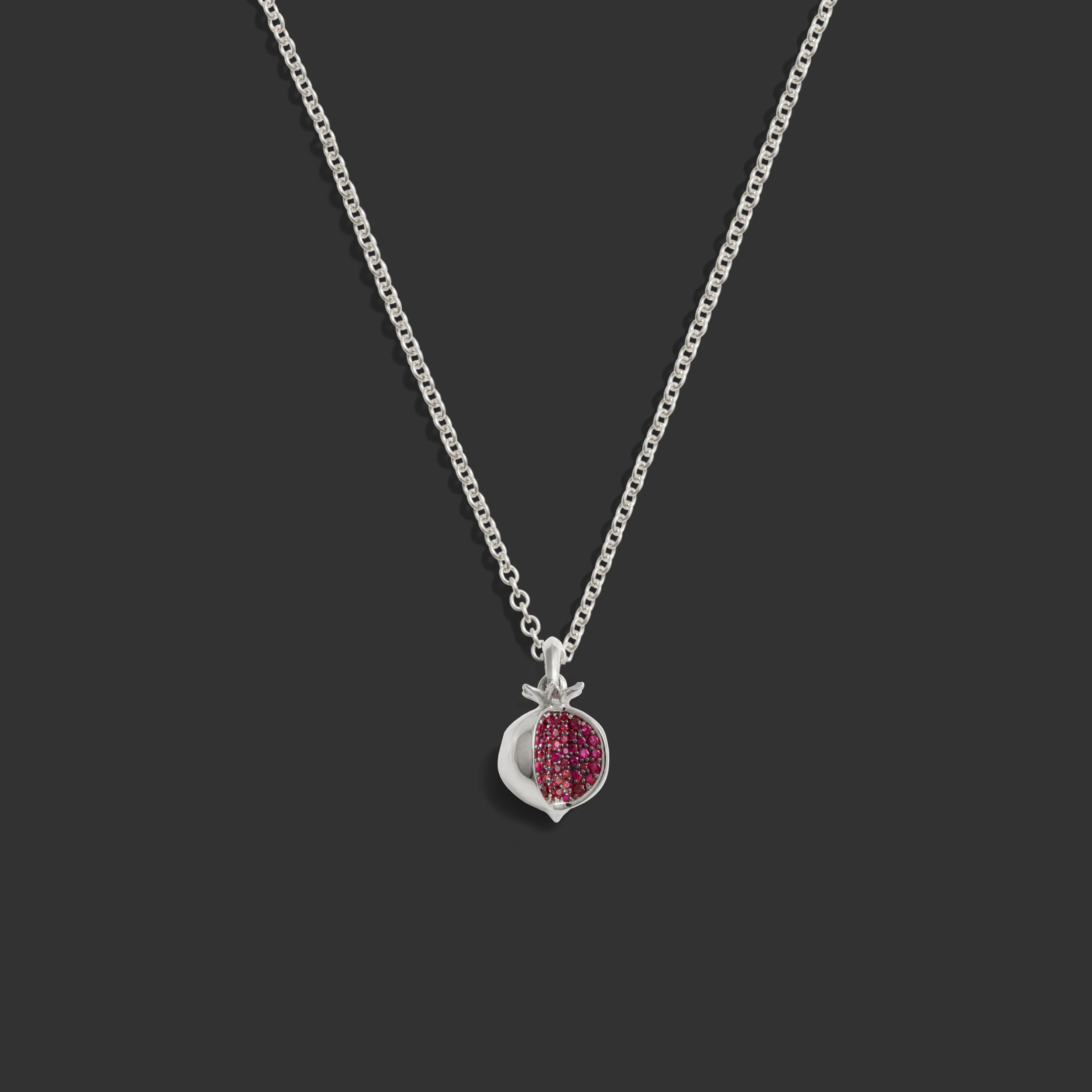 Awe Inspired Necklaces 14K White Gold / 18" Pomegrante Gold Necklace