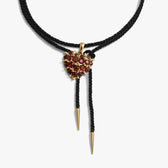 Awe Inspired Necklaces Gemstone Spiked Heart Locket Cord Necklace
