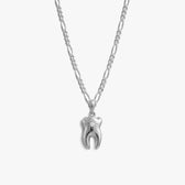 Awe Inspired Necklaces 925 Sterling Silver / 16''-18'' Tooth Gem Figaro Necklace