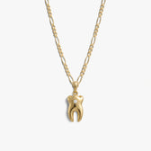 Awe Inspired Necklaces 14K Gold Vermeil / 16''-18'' Tooth Gem Figaro Necklace