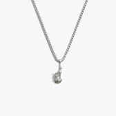 Awe Inspired Necklaces 925 Sterling Silver / Green Cats Eye / 16''-18'' Sacred Cat Cabochon Necklace