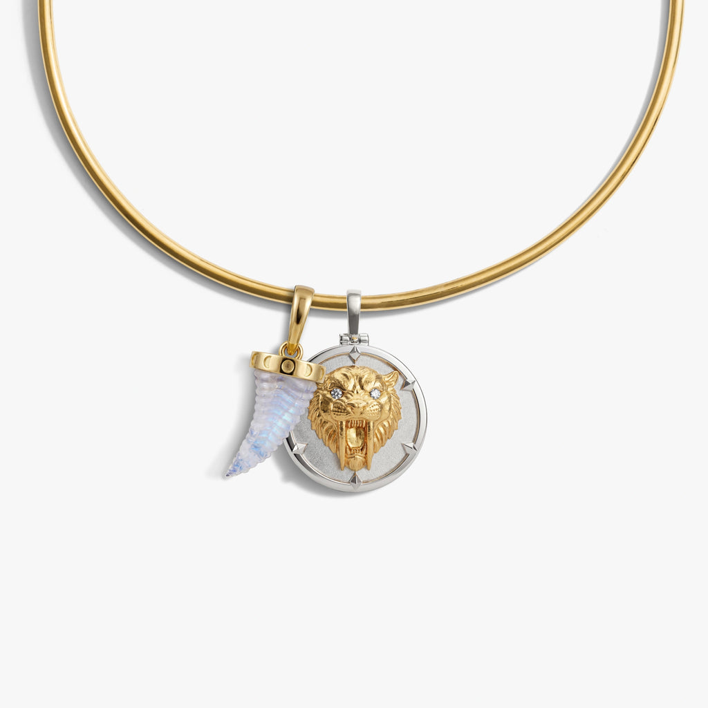 Awe Inspired  Necklaces Sapphire Saber-Toothed Cat Collar Necklace
